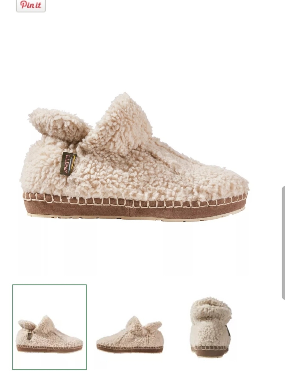 L. L. Bean Cozy Sherpa Slip-On Shoes in Cream Size 9 But Fits 8 READ BELOW